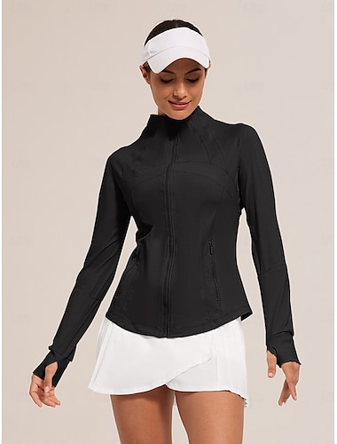  Jacke für Tennis, Pickleball, butterweicher, hautfarbener Stoff