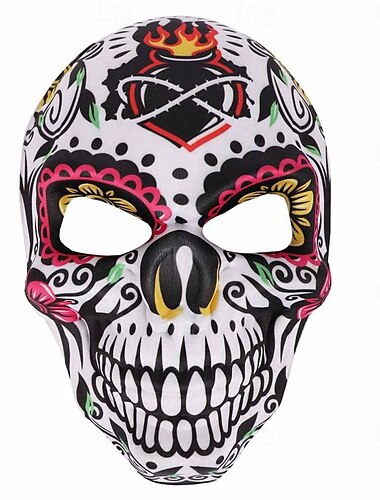  砂糖の頭蓋骨 マスク 成人 男性用 女性用 ハロウィーン ハロウィーン カーニバル 死霊のえじき 簡単なカーニバルコスチューム