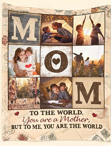  بطانية مخصصة هدايا شخصية أمي هي العالم بطانية مخصصة بتصميم صادق وناعم ومريح للاحتفال بحب ودفء الأم
