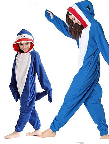  Hai Faschingskostüme Kigurumi-Pyjamas Nachtwäsche Halloween-Gruppen-Familienkostüme Kinder Erwachsene Unisex Jungen und Mädchen Lustiges Kostüm Halloween Karneval Einfaches Karnevalskostüm