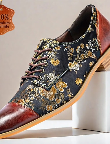  Herren Outdoor Schuhe bedrucken Leder Atmungsaktiv Komfortabel Rutschfest Schnürsenkel Braun Herbst Winter