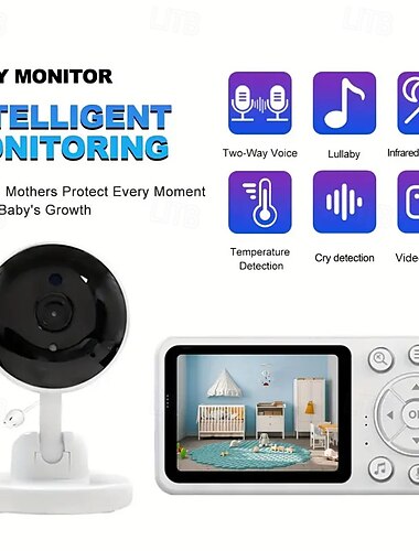  Monitor de bebé 1 mp Píxeles efectivos Cámara IR 335 ° Ángulo de Visión 5 m Rango de Visión Nocturna