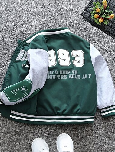  Jongens 3D Brief Jas Overkleding Lange mouw Lente Herfst Streetwear Sport Basic Kinderen 4-12 jaar Vakantie Urheilu Dagelijks Normale pasvorm