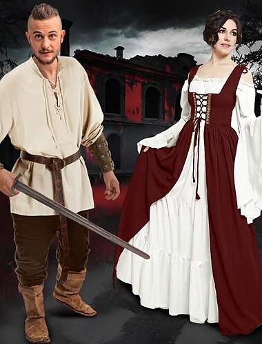  couples rétro vintage médiéval renaissance tenues halloween groupe couples costumes pirate viking ranger vikings : valhalla hommes femmes halloween carnaval performance larp