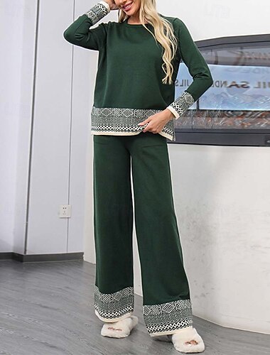  Damen Pullover Täglich Feste Farbe Geometrisch Bateau Strick Langarm Normale Oberteile Stricken Arbeit Rot Braun Schwarz Herbst Winter