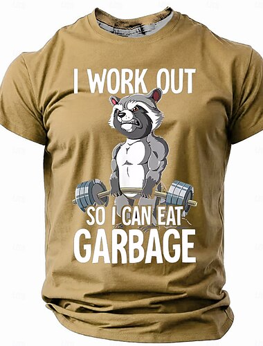  Homme Animal Marrant T shirt Manche Courte T-shirt 3D effet Col Ras du Cou Chemise Rétro Vintage Décontractées Style de rue Plein Air Sport extérieur Casual Noir Bleu Kaki Printemps été Vêtement Tenue
