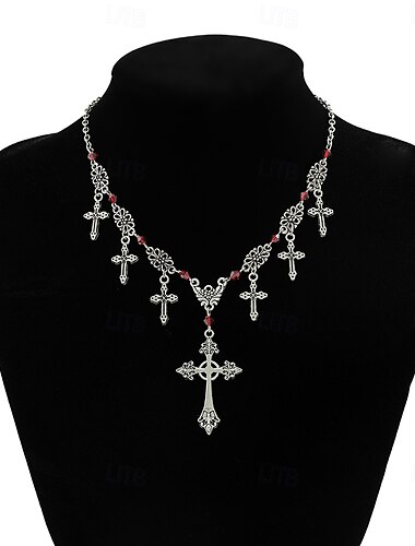  Choker Necklace Chrome Women's Punk Vintage Fashion Geometrical Geometric Necklace For Party Halloween Street