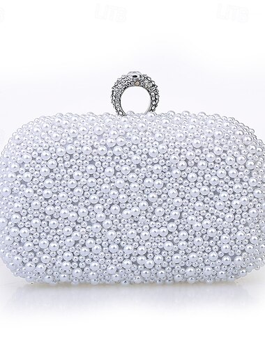  Damen Clutch-Taschen Party / Abend Brautparty Hochzeitsfeier Perlen Verzierung Perle Weiß Rosa Aprikose