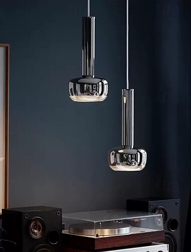  Lampe suspendue à LED blanc chaud 18 cm design italien personnalité artistique créative e26/e27 5 W lanterne suspendue en métal design pour chambre à coucher salle à manger 110-240 V