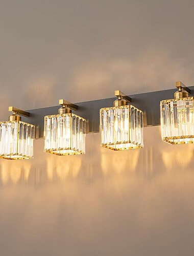  led binnen wandlampen warm wit 2/3/4-lichts Amerikaanse eenvoudige luxe kristal industriële wandlamp voor badkamer slaapkamer 110-240v