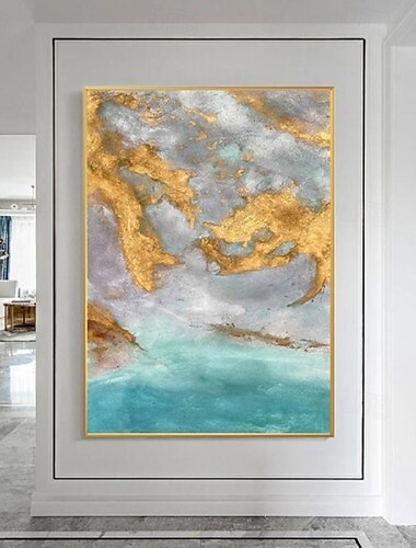  foglio di pittura a olio dipinto a mano astratto lamina d'oro dipinti fatti a mano ricca strutturata pittura acrilica arte della parete dipinto a mano opere d'arte pittura a olio per soggiorno