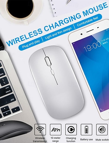  souris optique sans fil souris récepteur usb 2,4 ghz mini souris portable rechargeable niveaux de dpi réglables souris bluetooth souris