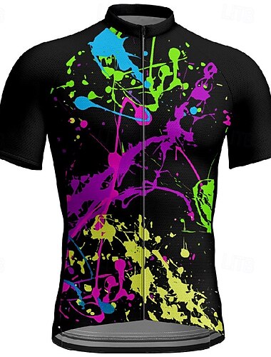  Per uomo Maglia da ciclismo Manica corta Bicicletta Maglietta Maglietta / Maglia con 3 tasche posteriori Ciclismo da montagna Traspirante Asciugatura rapida Design anatomico Ad alta capillarità Nero