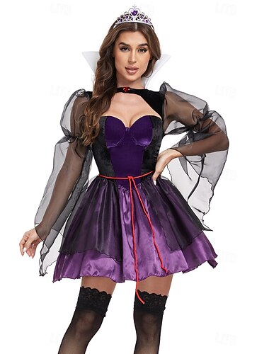  branca de neve Veneno A rainha Má Vestidos Ocasiões Especiais fantasia sexy Vestir-se Cosplay filme for Mulheres Adulto Natal Carnaval Baile de Máscaras Festa / Noite