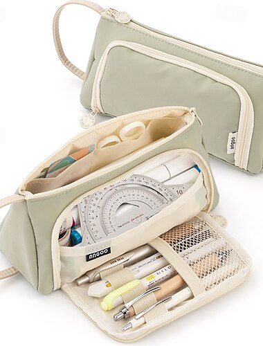  Federmäppchen mit großem Fassungsvermögen, einfache Schreibwarentasche, Schul-, College- und Büro-Organizer für Teenager, Mädchen, Erwachsene, Studenten