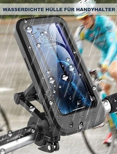  waterdichte fiets &motorfiets telefoonhouder - schokbestendig &krasbestendig, 360 graden verstelbaar, universeel voor 6,7-inch telefoons, eenvoudig te installeren met snelsluiting