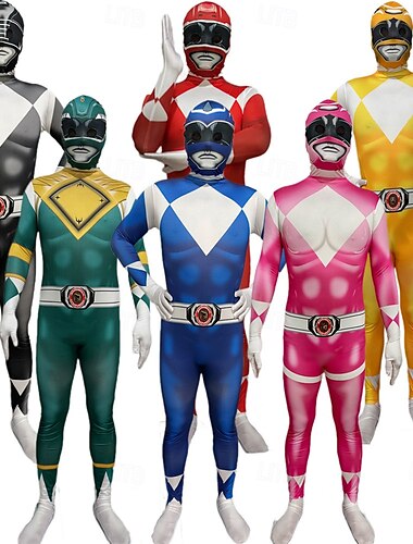  Mighty Morphin Power Rangers Tommy Oliver Cosplay kostuum Jumpsuit Cosplay Film cosplay for Voor heren Dames Jongens Kinderen Volwassenen Carnaval Maskerade Evenement / Feest Maskerade