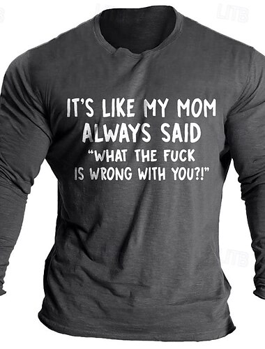  Feliratos Vicces Sötét Heather Grey Fekete Sötétkék Póló Férfi Grafikus 100% pamut Ing Sportok Klasszikus Ing Hosszú ujj Kényelmes póló Nyár Ősz Divattervező ruházat S M L XL XXL