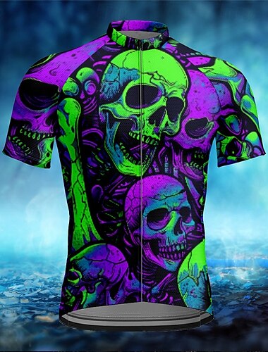  Homens Camisa para Ciclismo Manga Curta Moto Camiseta Camisa / Roupas Para Esporte com 3 bolsos traseiros Ciclismo de Montanha Respirável Secagem Rápida Design Anatômico Capilaridade Amarelo Azul Roxo