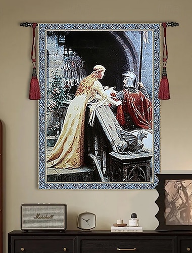  Жаккардовый гобелен, гобелен Обюссона, настенный гобелен, боги, скоростной ткацкий станок, украшение из хлопчатобумажной ткани для гостиной, спальни (без палочки и кисточек)