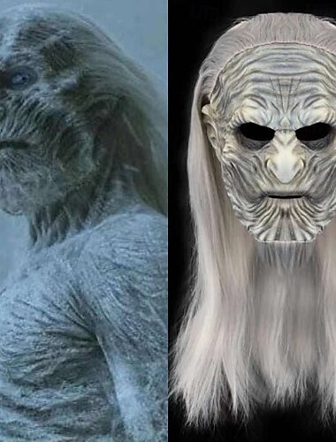  Víspera de Todos los Santos Caminante blanco Máscara Accesorios de Halloween Adulto Hombre Unisexo Horror Disfraz de miedo Víspera de Todos los Santos Carnaval Disfraz de carnaval fácil
