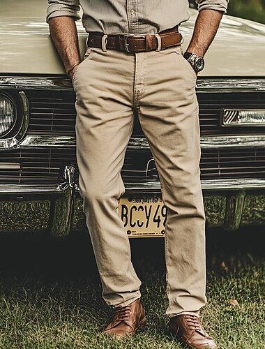  Homme Pantalon Chino Pantalon chino Pantalons décontractés Boutons Poche avant Plein Confort Doux Entreprise du quotidien Sortie Mode Vêtement de rue Noir Blanche Micro-élastique