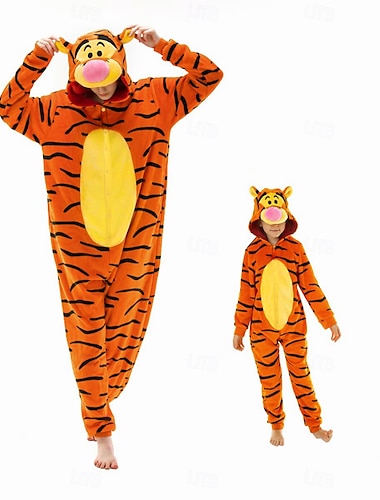  Enfant Adulte Bande dessinée Costume de groupe Tenues de nuit Combinaison de Pyjamas Costume de carnaval Animal Combinaison de Pyjamas Pyjamas Kigurumi Déguisement drôle Pour Homme et Femme Garçons
