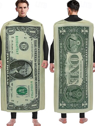  Carnavalskostuum Cosplay kostuum Contant geld Dollar Grappig kostuum Volwassenen Voor heren Dames Maskerade Feest / Uitgaan Gemakkelijke Halloween-kostuums Aankleden