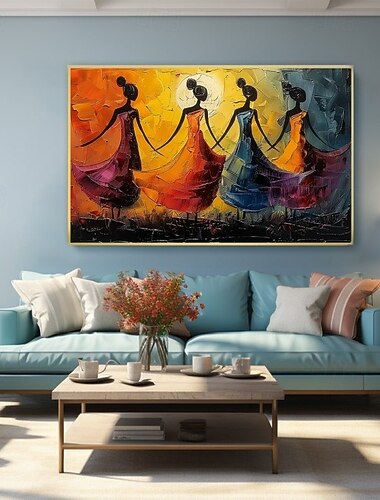  ballerini di balletto pittura a olio arte su tela dipinta a mano graziosi compagni pittura astratta di due amici arredamento moderno opera d'arte minimalista fatta a mano pittura a olio arte murale