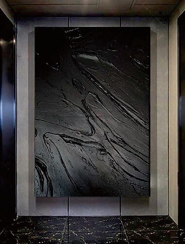  peinture à l'huile abstraite noire faite à la main peinture à l'huile wabi sabi art mural fait à la main peinture abstraite beige sur toile une paire d'art mural à texture beige art mural abstrait