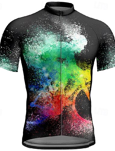  Per uomo Maglia da ciclismo Manica corta Bicicletta Maglietta Maglietta / Maglia con 3 tasche posteriori Ciclismo da montagna Traspirante Asciugatura rapida Design anatomico Ad alta capillarità Nero