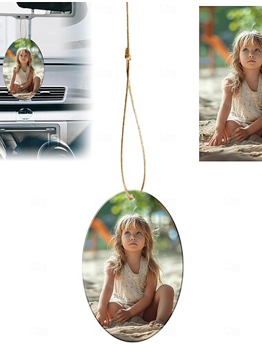  Gepersonaliseerde Foto Kerstornamenten Elliptisch Acryl 2D Aangepaste Geschenken Hangende Hanger Xmas Decoratie Aangepast Spiegel Hangend Ornament met Foto