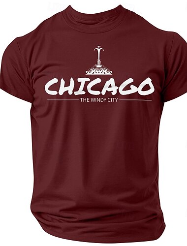  Herren Urban Mit Buchstaben bedruckt T Shirt T-Shirt 100% Baumwolle Kurzarm Grafik Hemd Schwarz Wein Dunkelblau Bequemes T-Shirt Straße Sport im Freien Modedesigner-Kleidung