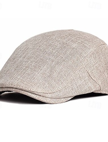  Herren Schiebermütze Baskenmütze Ascot-Hut Ballonmütze Braun Beige Leinen Modisch Brautkleider schlicht Strasse Täglich Glatt Einstellbar Sonnenschutz Atmungsaktiv
