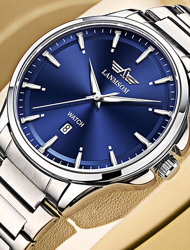  Značkové hodinky trendy fashion sporty kalendář voděodolné plně automatické ocelové páskové quartz pánské misky hodinky