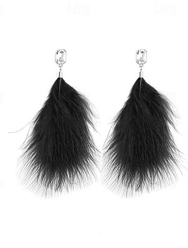  Dámské Peckové náušnice Třásně Drahocenný Peří Elegantní Módní Peří Umělé diamanty Náušnice Šperky 1# / 2# / 3# Pro Svatební Párty 1 pár
