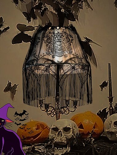  halloween vindu dekorasjon, halloween blonder hodeskalle lampeskjerm hengende dekorasjon - nifs svart gotisk frynser lys deksel, perfekt for halloween fester  & hjemsøkte hus
