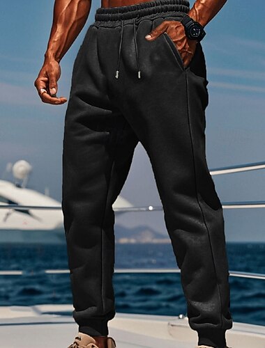  Herren Fleecehosen Jogginghose Trainingshose Jogginghose Jogger Winterhose Hose Hosen Tasche Kordelzug Elastische Taille Glatt Komfort Warm Sports Outdoor Täglich Modisch Brautkleider schlicht