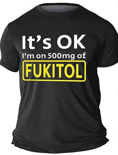  Camiseta Masculina Sarcasmo Slogan Camiseta Engraçada Gíria de Manga Curta Camiseta Estampa 3D Gola Careca Camiseta Retro Vintage Casual Estilo Rua Esportes ao Ar Livre Casual Preto Azul Verde