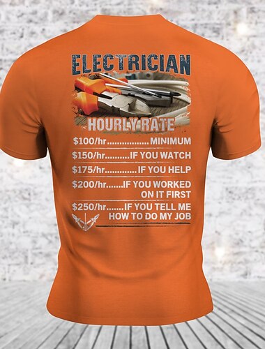  Herren Lustiger Slang T Shirt Kurzarm T-Shirt 3D-Druck Rundhalsausschnitt Hemd Retro Vintage Brautkleider schlicht Streetstyle Strasse Sports Outdoor Casual Gelb Orange Frühling Sommer Bekleidung S M
