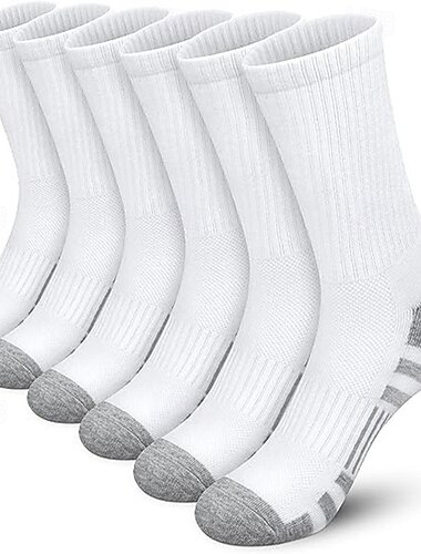  Herren 6 Paare Mehrfachpackungen Socken Laufsport Socken Freizeitsocken Schwarz+Weiß+Grau Schwarz Farbe Farbblock Sport & Natur Täglich Urlaub Grundlegend Mittel Frühling Herbst Modisch Brautkleider