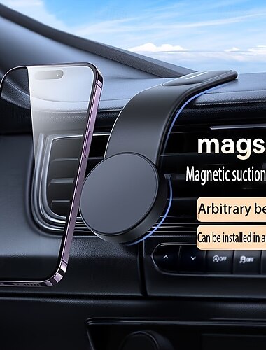  magnetische Autotelefonhalterung, einfach anzubringen, drehbarer Halter für Armaturenbrett und Mittelkonsole