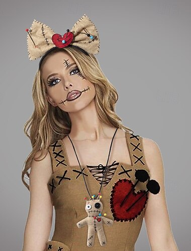  Boneca vodu Conjuntos de acessórios de fantasia Crianças Adulto Mulheres Para Meninas Traje Assustador Dia Das Bruxas Carnaval Fantasia de Carnaval Fácil