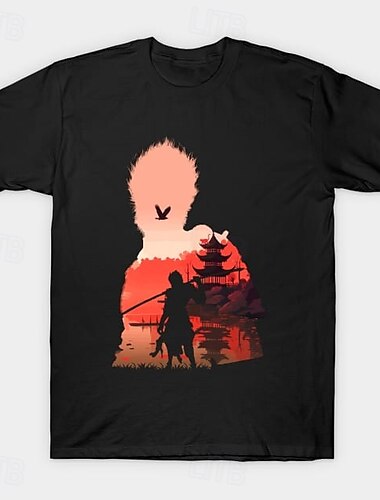  Schwarzer Mythos: Wukong Affenkönig T-Shirt-Ärmel Anime Grafik Für Paar Herren Damen Erwachsene Maskerade Heißprägen Casual