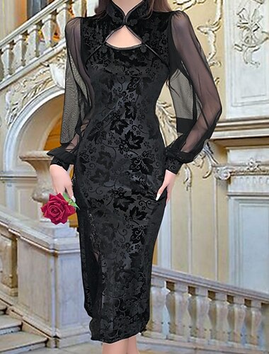  Punk Gothic Kleid Einfarbig Damen Halloween Karneval Maskerade Party / Abend Erwachsene Kleid