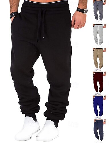  Hombre Pantalones de lana Pantalones de Deporte Pantalón Jogger Persona que practica jogging Bolsillo Correa Cintura elástica Color sólido Transpirable Suave Fin de semana Ropa de calle Sencillo