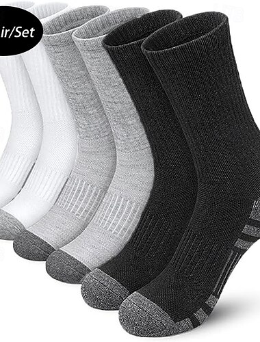  Hombre 6 pares Paquetes múltiples Calcetín Calcetines para correr Calcetines informales Negro+Blanco+Gris Negro Color Bloque de color Deporte Diario Vacaciones Básico Medio Primavera Otoño Moda Casual