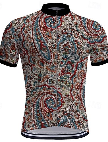 Hombre Maillot de Ciclismo Cachemir Manga Corta Bicicleta Camiseta con 3 bolsillos traseros MTB Bicicleta Montaña Ciclismo Carretera Secado rápido Cremallera delantera Capilaridad Deportes Rojo Azul