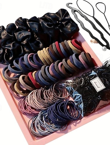  sett med tilbehør til tykktarmen - allsidige hårbånd, enkle hårtau og hårsirkelkombinasjoner for stilige frisyrer - perfekt for enhver hårtype og anledning