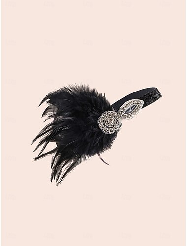  czerwona opaska z piórami i kryształkami – elegancki styl Gatsby z lat 20. dla kobiet, idealny na imprezy kostiumowe i wydarzenia w stylu vintage